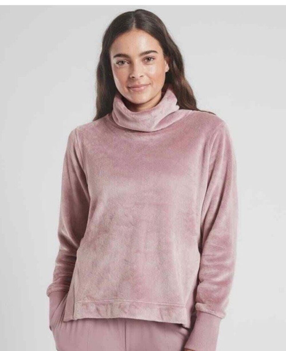 Athleta Cozy Karma funnel neck sweatshirt in Flora Mauve - XS